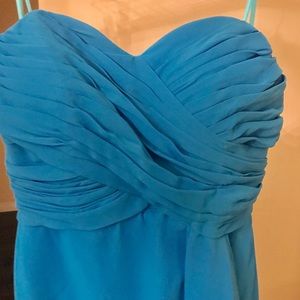 Ocean Blue Ruched Bodice Gown